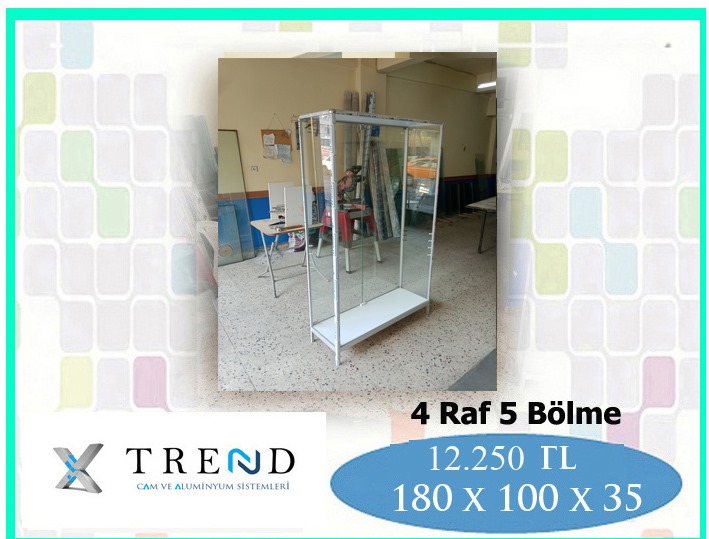 180X100X35  CAM VİTRİN 12250 tl