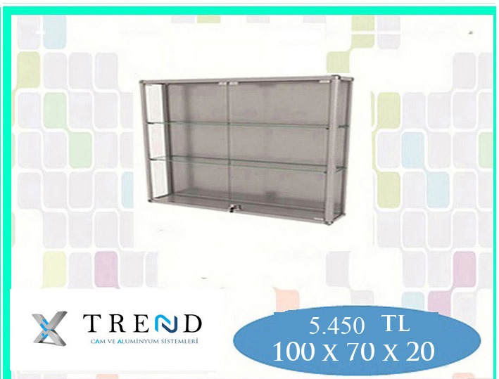 100X75X20 DUVAR TİPİ VİTRİN 5450 tl