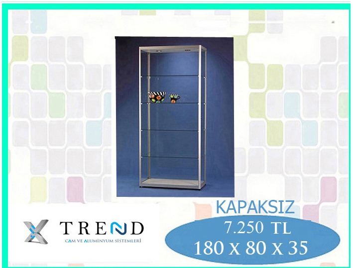 180X80X35 KAPAKSIZ VİTRİN 7250 tl