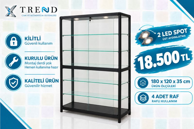 180X120X35  CAM VİTRİN 