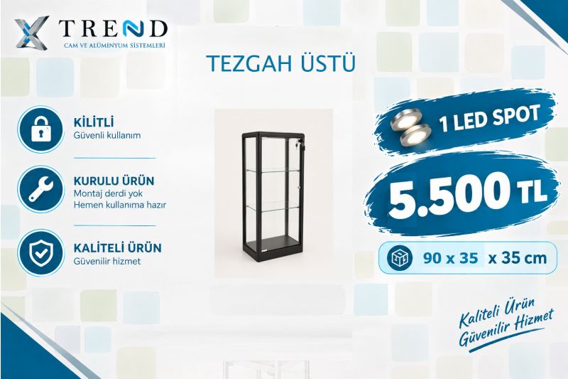 90X35X35 TEZGAH ÜSTÜ VİTRİN 